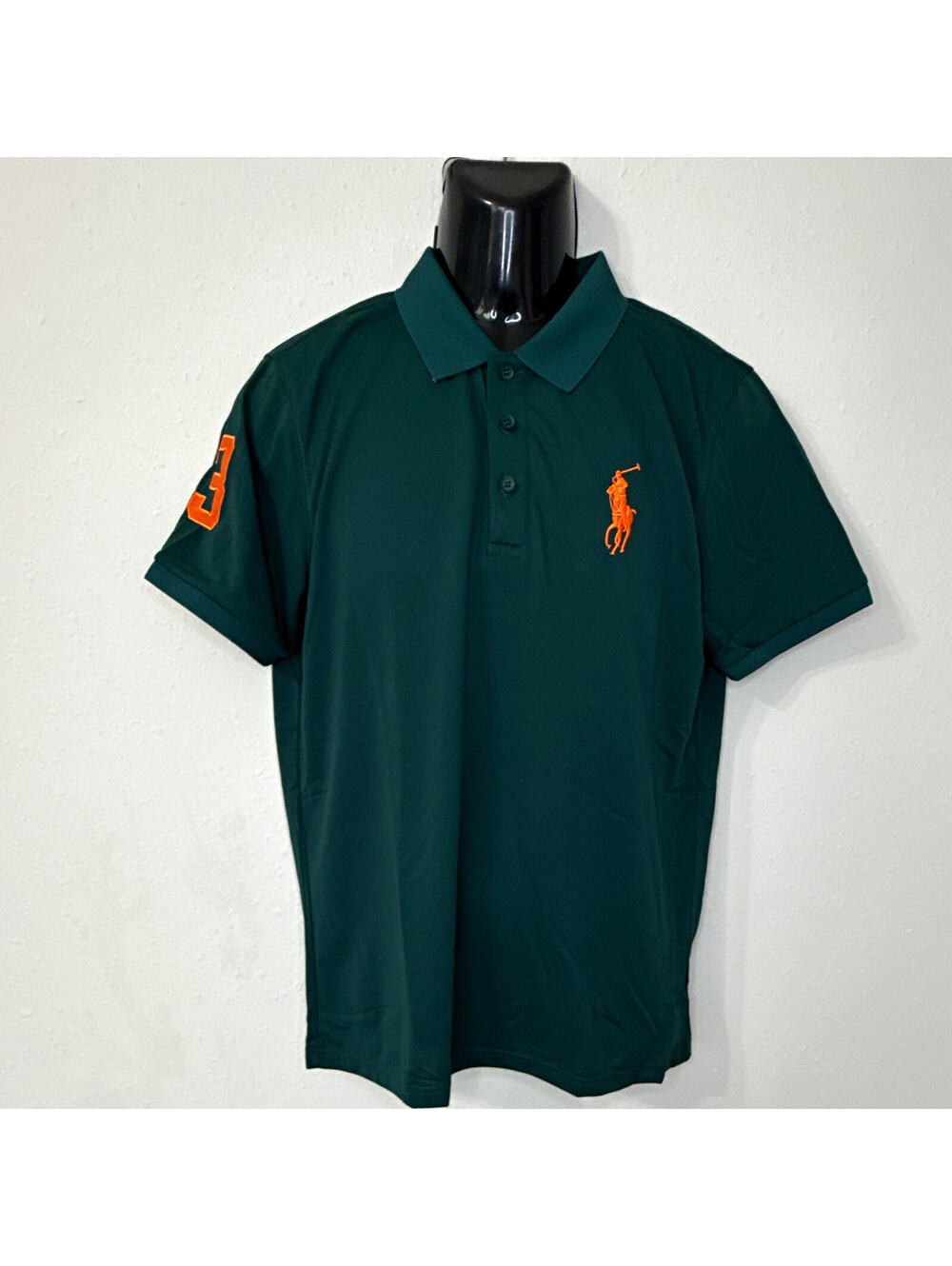 Polo Ralph Lauren Men’s XL Green Solid Short Sleeve Knit Polo, Embroidered Logo